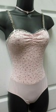 Sequin Lace Dance LEOTARD w/ Choker Periwinkle Blue or Lt Pink girls sizes