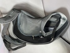 Porte-écharpe Cuby Pet pour petits chiens chats, cordon de serrage, fermeture à glissière - noir - petit 3-5 lb