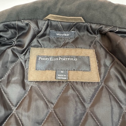 Perry Ellis Portfolio Microfiber Jacket Mens Medium Full Zip With Quilted Lining - Picture 4 of 11