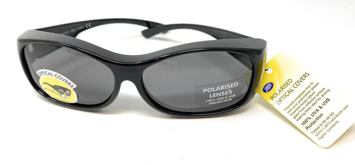 Boots Sunglasses Polarised Optical Covers Black RRP £25 Mens Womens Eye  Surgery