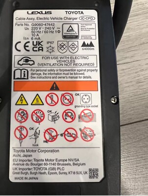 Lexus toyotaトヨタ 純正 EV Charger OEM Toyota EV Charger Electric Battery Charging Cable Cord