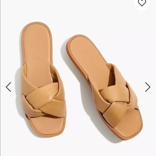 Madewell The Jayna Braided Slide Sandal in Amber Brown