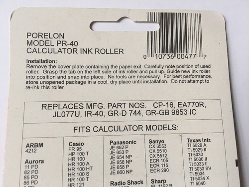 Vtg 1995 Porelon Calculator Ink Roller Model PR-40 USA Made Casio Texas Royal Et - 第 3/5 張圖片