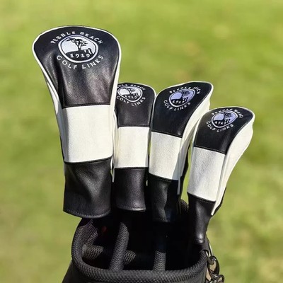 PEBBLE BEACH Golf Club Headcovers Driver Fairway Woods Hybrid Covers Set 135UT/.