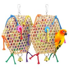 Bird Parrot Toys  2 Pack Bird Hanging Foraging Shredder Toys for Small Medium ...