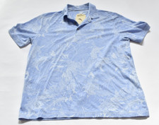 Tommy Bahama Men's Short Sleeve Stretch Polo Size M Light Blue Hawaiian Floral