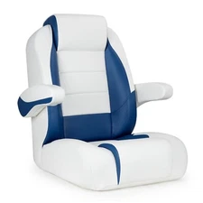 NORTHCAPTAIN Reclining Pontoon Captain's Chair Bucket Seat,White/Pacific Blue