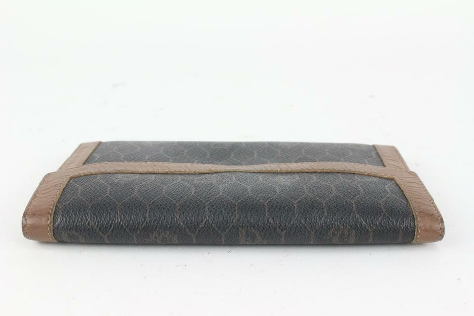Dior Black x Brown Monogram Trotter Honeycomb Flap Wallet Dior Black x Brown Monogram Trotter Honeycomb Flap Wallet
