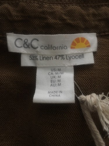 C & C CALIFORNIA Womens VINTAGE Look BROWN 4 pkt Jacket M new - Picture 2 of 5