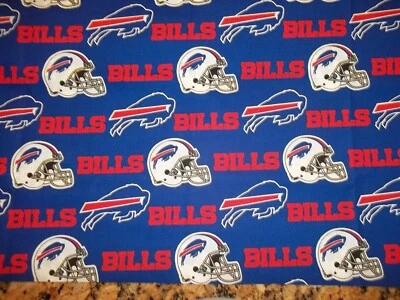 FABRIC TRADITIONS BUFFALO BILLS NFL DESIGN 100% COTTON 1 YARD PIECE BLUE BRAND NEW