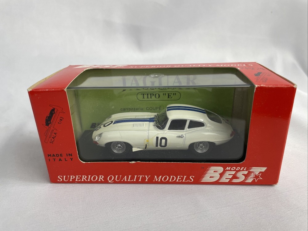 Vintage Model Best 1962 White Jaguar Coupe E 1:43 Scale Made In Italy