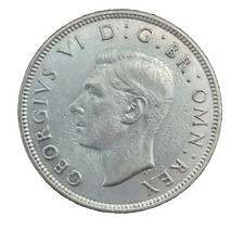 1939 Great Britain GEORGE VI Silver 2 Shillings Coin KM#855