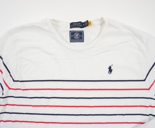 Polo Ralph Lauren Shirt Womens XLarge White Long Sleeve Olympics Team USA Stripe - Picture 2 of 14