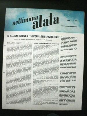 aeronautica- SETTIMANA ALATA n° 97 -1955/ la relazione Cadorna getta ombre