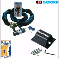 1.5M OXFORD HD Motorbike Motorcycle Chain Lock + Ground Anchor SOLD SECURE
