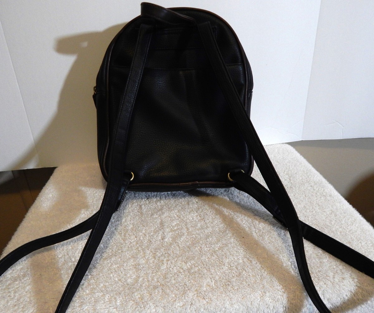 Rosetti New York Back Pack Handbag Purse Black with Brown 