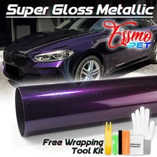 ESSMO PET Super Gloss Metallic Midnight Purple Car Vinyl Wrap Decal Like Paint