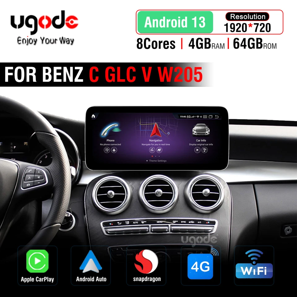 Android Car Screen Display GPS Multimedia Player for Benz C W205 GLC - Image 3 of 4