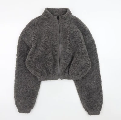 Nicki Studios Fleecejacke Damen Grau XS Cropped Reißverschluss - Bild 1 von 4