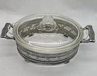 Vintage Glass Pyrex &Lid 9 Inch Oval Casserole Dish & Carrier No Chips
