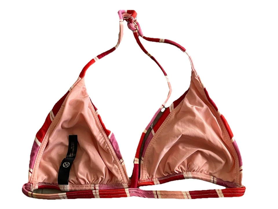 Traje de baño ViX de Paula Hermanny a rayas espalda en T bikini top talla pequeña rojo rosa blanco Foto 2 de 4