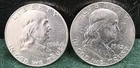 Lot of Two (2) 1962-P Franklin Half Dollars, XF/AU Condition, 90% Silver Items!