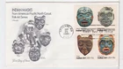 TurtlesTradingPost- Northwest Indian Masks- 1980 - FDC #1834-37 Artmaster Cachet