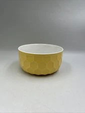 Unmarked Yellow Honeycomb Cereal Bowl 6”