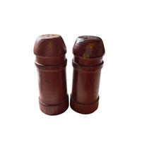 antique turned wood shaker salt pepper shakers