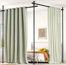 Room Divider No Drilling Curtain Rod Wall Divider for Room Separation, 4-10Ft(H)
