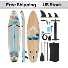 Inflatable Stand Up Paddle Board w/ Large Paddle, Camera Mount, Non-Slip Deck