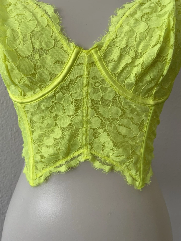 Sujetador Cosabella Mujer Talla 36C Bustier Floral Encaje Semi Transparente Amarillo Lencería Italia Foto 3 de 4