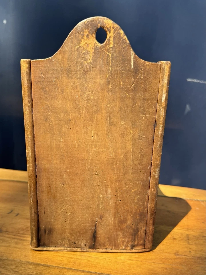 PRIMITIVE SALT BOX WOOD Wall HANGING ANTIQUE Vintage - Image 3 of 4