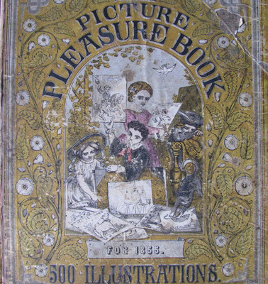 1855 PICTURE PLEASURE BOOK D Appleton CHILDRENS ART FAIRY TALE COMIC STRIPS rare