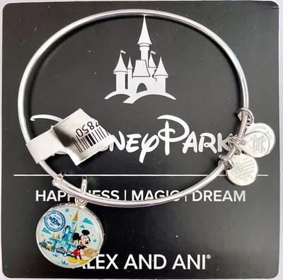 Disney Parks Alex and Ani Disney World Passport Mickey Silver Bangle Bracelet