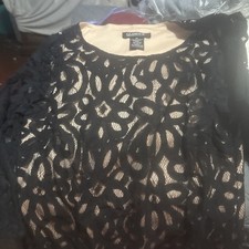 Vintage Glamour 4P Black Lacey Overlay Dress