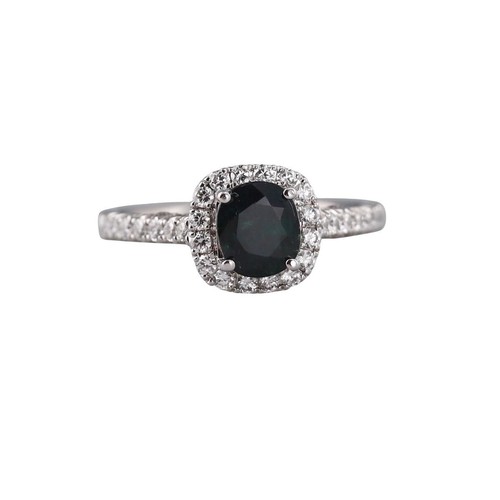 14k Gold Diamond Sapphire Ring