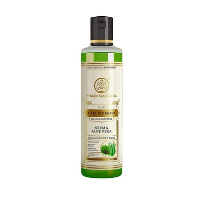 Khadi Natural Neem Aloe Vera Shampoo 210 ml Herbal Hair Cleanser for All Hair