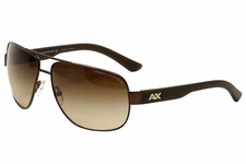 Armani Exchange AX 2012S 2012/S 6058/13 Dark Brown/Silver Pilot Sunglasses 62mm