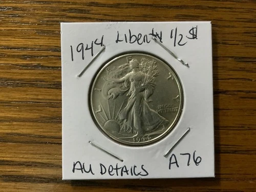 1944Walking Liberty Half Dollar high grade AU details A76