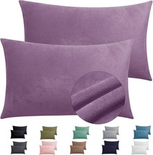 2 Pack Zippered Velvet Standard Pillowcases Super Soft Cozy Luxury Fuzzy