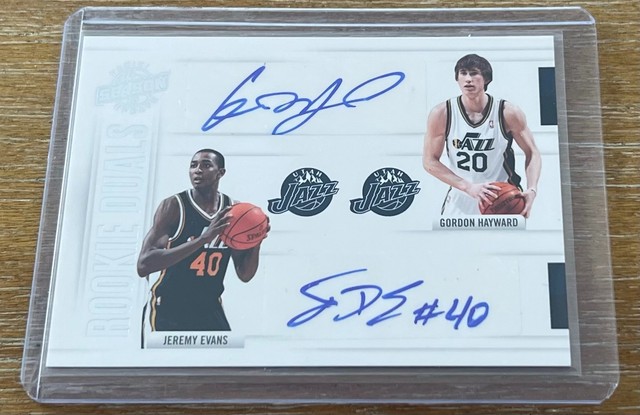 Gordon Hayward / Jeremy Evans 10-11 Panini Season Update DUAL AUTO ROOKIE #24/99
