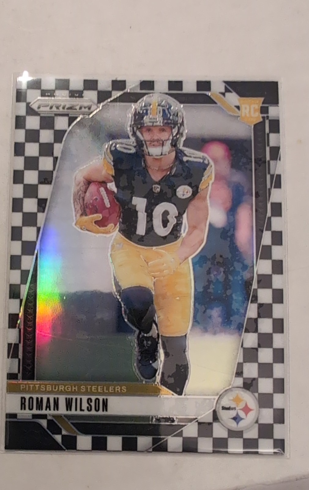 2024 Panini Prizm - Rookies Roman Wilson #384 Black & White Checker Prizm (RC)