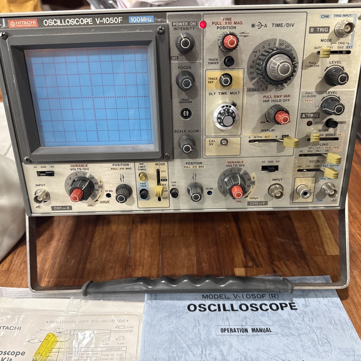 Hitachi Oscilloscope V-1050f 100mhz Dual Trace 2 Channel for sale