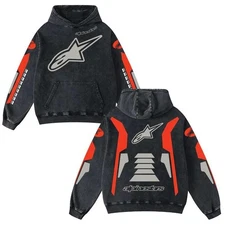 Retro Alpinestar Sport Racing  Washed Hoodie MotorGP World Champion