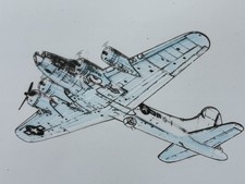 Heavy Metal Production Art B-17 Bomber - Pacific Pearl - 1981, Columbia Pictures