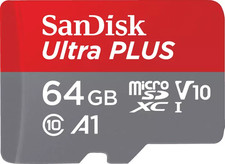 SanDisk Ultra PLUS 64GB Micro SDXC Memory Card UHS-I U1 A1 Class 10 With Adapter