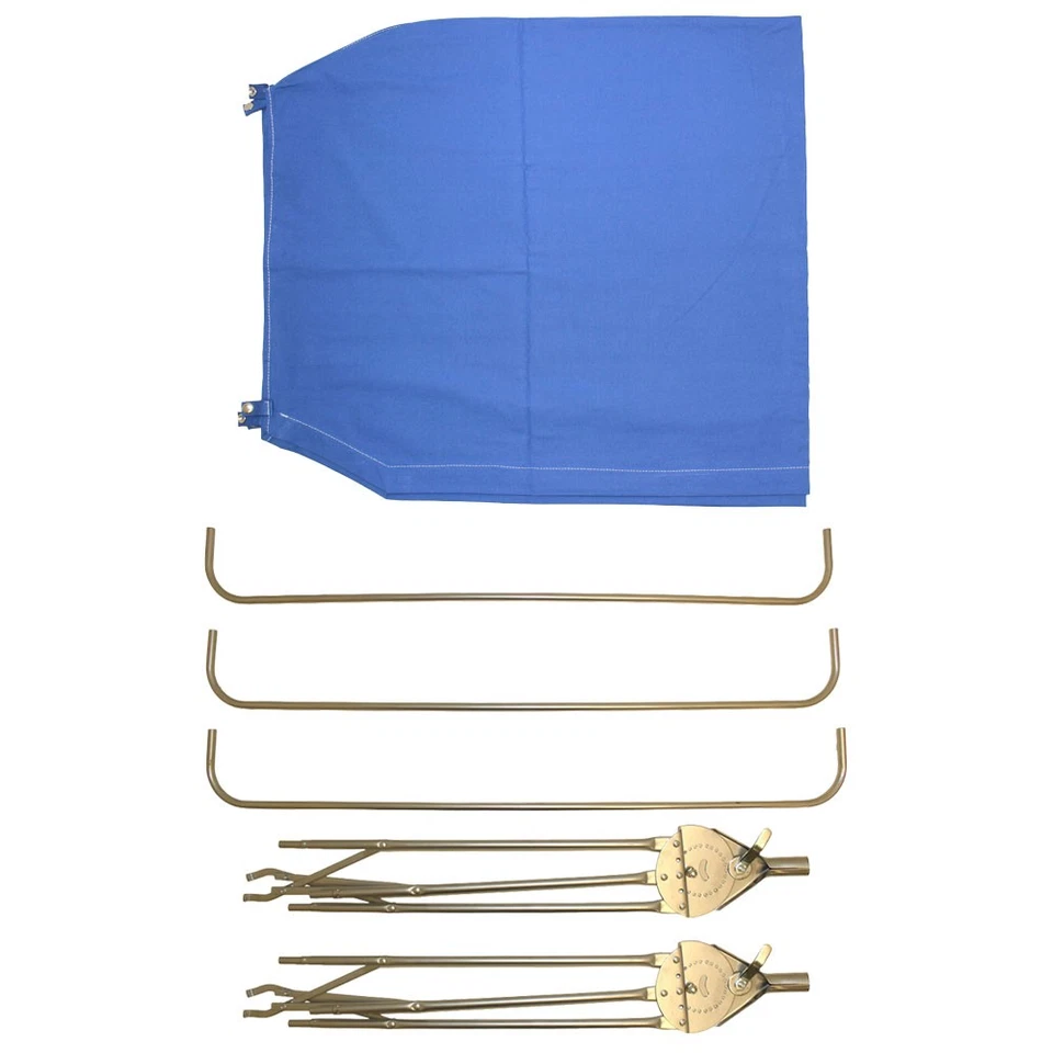 3-Bow Tractor Canopy with Frame Fender Mount 48" - Blue - Image 3 of 4