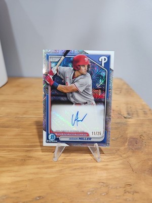 2024 Bowman Chrome Mega Box #27 Aidan Miller Mojo Refactor Auto /25