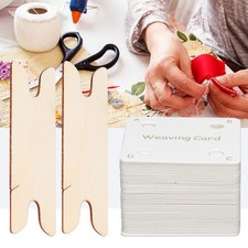 ›Weaving Cards Table DIY Craft HandMade Paper Loom Tools With Weaving Shuttle